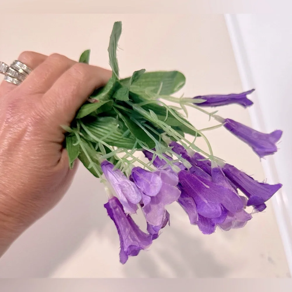 Purple Canterbury Bells Campanula Flower Picks Floral Decor Arrangement Wreath